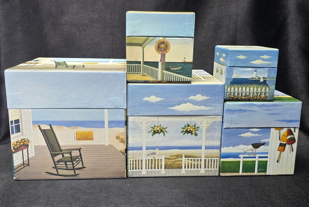 Bobs Endless Summer Beach Home Nesting Boxes Blue 5 Total